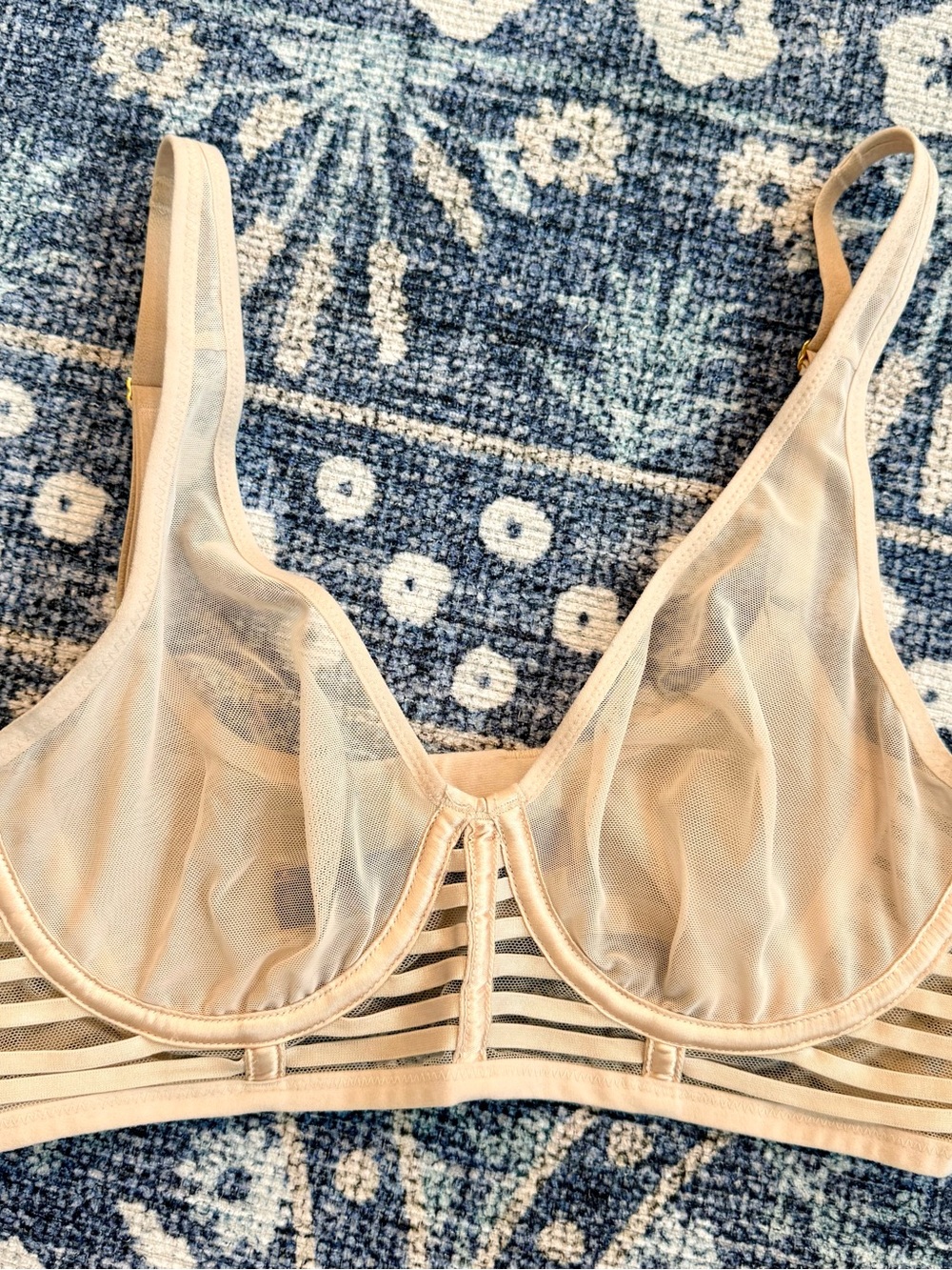 Victorias Secret Strappy Sheer Nude Underwire Mesh Bralette